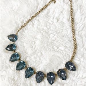 J. Crew Tear drop blue necklace